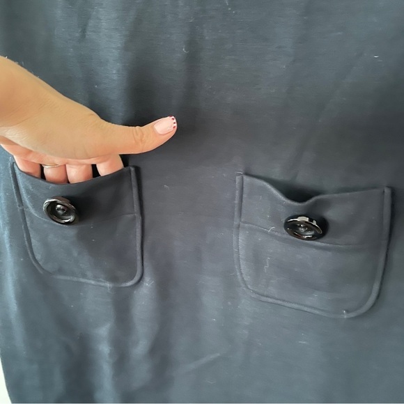 Boden Navy Blue 3/4 Sleeve Dress with Front Pockets - Picture 6 of 9